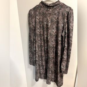 So paisley grey and black dress, size large.